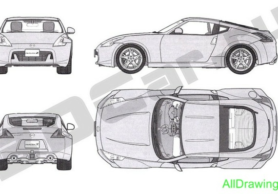 Nissan 370Z (Ниссан 370З) - чертежи (рисунки) автомобиля